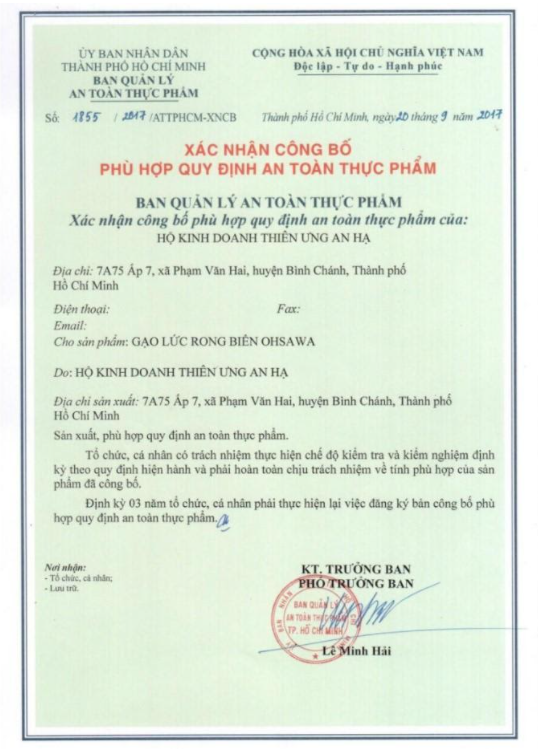 Quy trình công bồ chất lượng khô bò